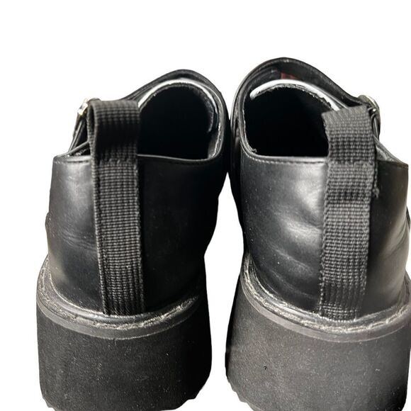 Koi Pink Heart Black Strappy Creeper Size 7 - Picture 4 of 5